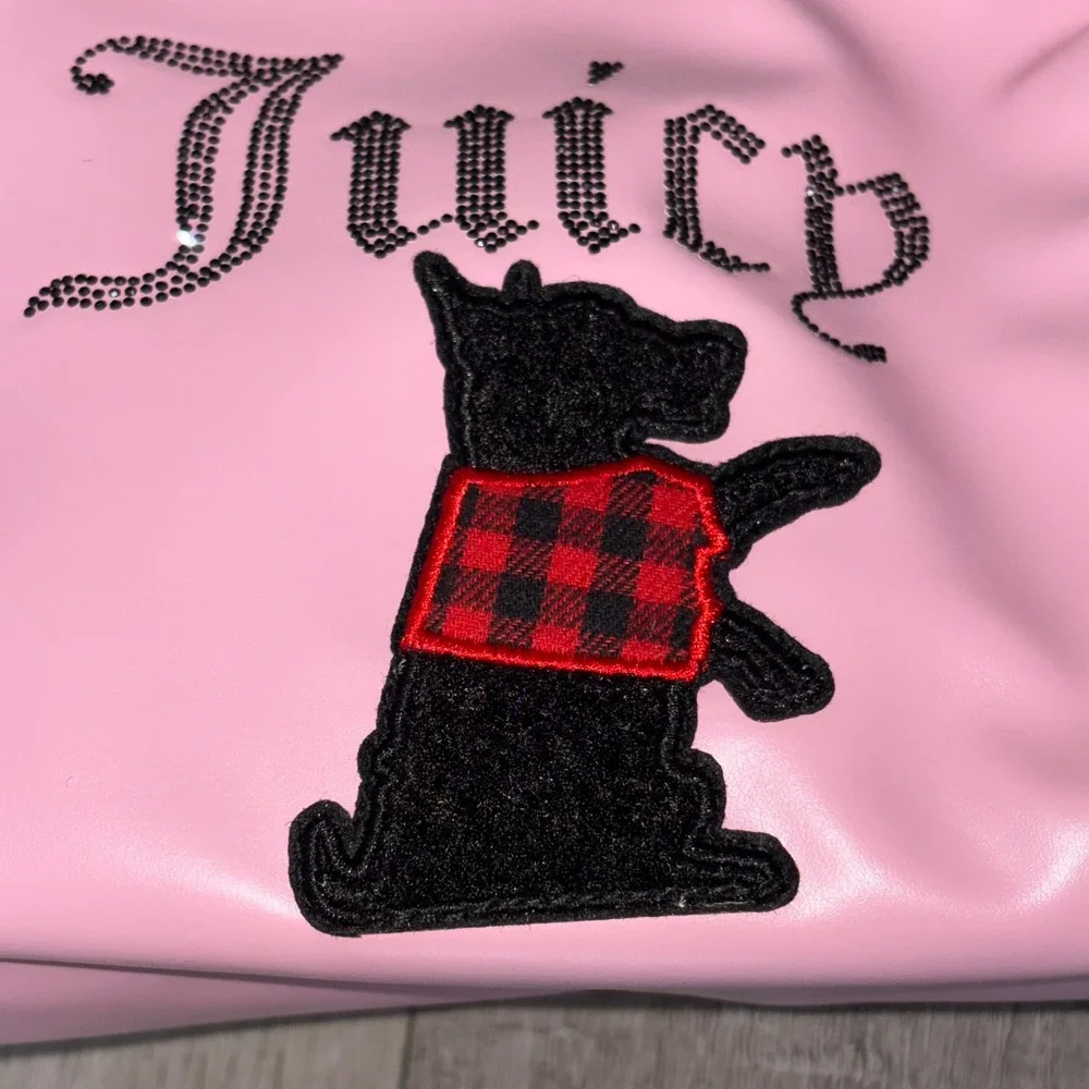Juicy couture pink black‎ dog cosmetics bag make up purse new no tag